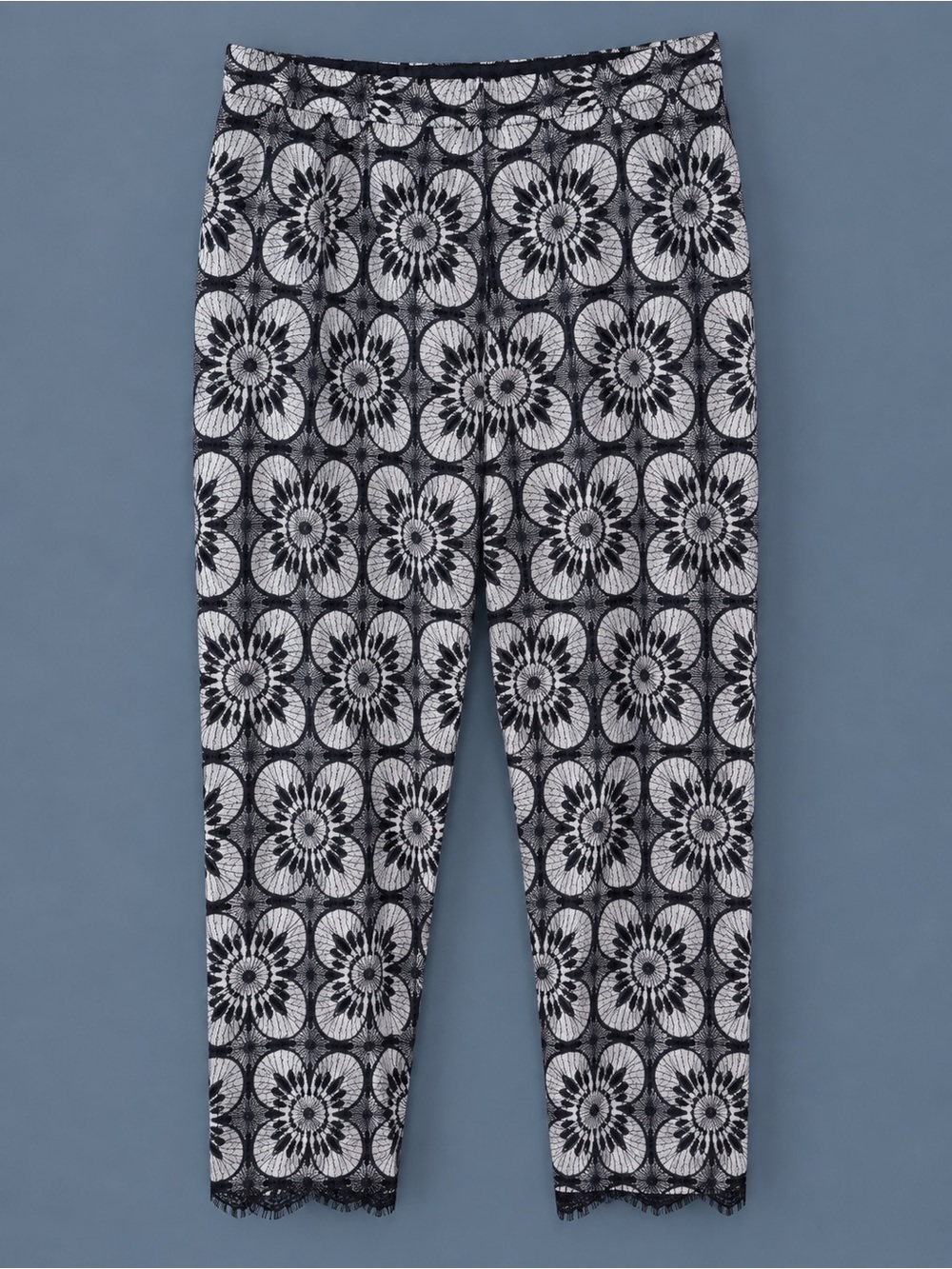 J. Peterman Black & White Floral Lace Dressy and Holiday Ready Pants